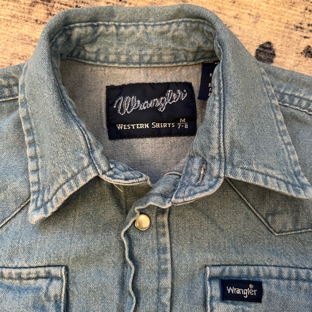 Wrangler Denim Western Shirt- Size M, 7-8